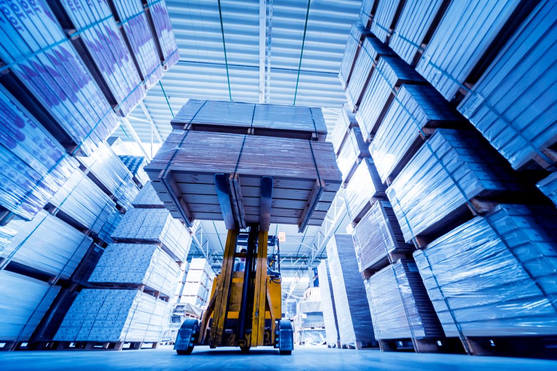 Forklift Truck in Warehouse